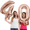 Воздушные шары 40 1м Розовое золото Фольга номер на день рождения