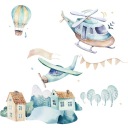 наклейки на стену для детей, САМОЛЕТ 240