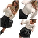 NIESAMOWITA SPODNICZKA FALBANA Z EKO-SKORY xs/S