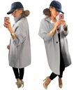 ПАЛЬТО АЛЬПАКА, воротник стойка, СЕРЫЙ, oversize