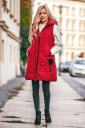Длинный стеганый жилет с капюшоном S M