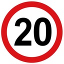 НАКЛЕЙКА ОГРАНИЧЕНИЕ СКОРОСТИ 20 км ЗНАК в среднем. 20 см