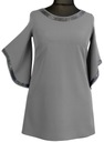 Элегантная формальная блузка-трапеция-туника, серая 50-е годы