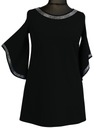 Блуза-туника, трапеция, элегантная, строгая, черная, 50-е годы