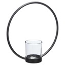 Подсвечник, черный, с круглой рамкой, в скандинавском стиле