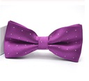 Фиолетовый мужской галстук-бабочка в ажурный горошек