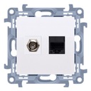 АНТЕНННОЕ РАЗЪЕМ Simon 10 F + RJ45 для белой рамки