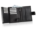 BETLEWSKI Кожаный мужской кошелек с классической застежкой для карточек, гравировкой инициалов