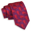 Мужской галстук красно-василькового цвета с узором пейсли -CHATTIER