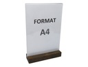 Подставка из оргстекла для листовки-меню, формат А4Т, вертикальная.