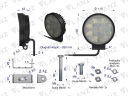 Круглая светодиодная рабочая лампа 27Вт 9LED GLANZ