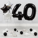 Czarna 40 Balony 1m foliowe Mocny look na urodziny