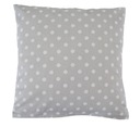 Серая хлопковая наволочка в горошек