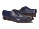 Мужские деловые туфли темно-синие из натуральной кожи W-18, размер 40