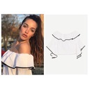 ZARA – белая блузка с открытыми плечами – S