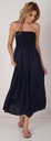 Темно-синяя Легкая длинная воздушная юбка - платье