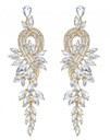 Длинные золотые серьги-капли, кристаллы, элегантные свадебные циркониевые подвески.