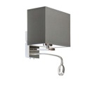 Szary kinkiet ADDIS lampa do czytania + panel LED