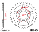 ЛАНЦЮГ + ЗІРОЧКИ HONDA NSR 125 99-02R X-RING GOLD  (7110999855) фото min 4