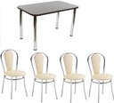НАБОР СТОЛИКА 120/70 ХРОМ +4 СТУЛА TULIP PLUS