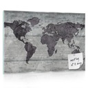 TABLICA MAGNETYCZNA NA ŚCIANĘ SUCHOŚCIERALNA SZKLANA DLA DZIECI MAPA 60x40