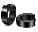 Черные серьги-пусеты круглой формы в стиле панк, готики, сталь