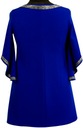 Элегантная формальная блузка-трапеция-туника василькового цвета 50