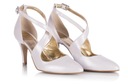 Свадебные туфли, белые танцевальные туфли на каблуке с ремешками 39