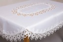 Скатерть GUIPURA ОВАЛ 150х260 СТОЙКАЯ К ПЯТЯНЯМ БЕЛАЯ