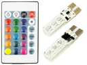 2x W5W СВЕТОДИОДНЫЕ ЦВЕТНЫЕ ЛАМПЫ RGB + 5-РЕЖИМНЫЙ ПУЛЬТ ДУ
