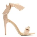 САНДАЛИИ НА ШПИЛЬКЕ ИЗ ЗАМШИ БЕЖЕВОГО ЦВЕТА