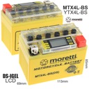 ГЕЛЕВЫЙ АККУМУЛЯТОР LCD MTX4L-BS YTX4L-BS 4 Ач MORETTI