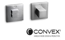 PREMIUM CONVEX Греческая розетка для унитаза квадратная, сатинированный хром