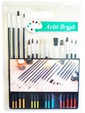 NATURALNE WŁOSIE ZESTAW PĘDZLI 15szt ARTIST PĘDZLE