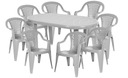 СЕРЫЙ КОМПЛЕКТ САДОВОЙ МЕБЕЛИ 8+1 СТОЛ-СТУЛЬЯ