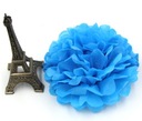 Помпоны из папиросной бумаги, бумага, 15 см, СИНИЙ