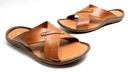 022 brąz modne klapki męskie POLSKIE skóra r.43 Marka Jordan Handmade Shoes
