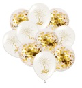 Воздушные шары к Первому причастию с золотыми конфетти x10