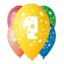 Воздушные шары на день рождения с принтом - Номер №1 - 5 шт.