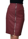 ЮБКА D8 НА МОЛНИИ ИЗ ЭКО КОЖИ БЛЕСКОВАЯ МОЛНИЯ бордовый размер 50