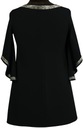Блуза-туника, трапеция, элегантная, строгая, черная, 50-е годы