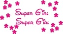 Наклейки SUPER GIRL и ЦВЕТЫ 159-3 B РАЗНЫЕ ЦВЕТА