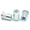 ЗАКЛЕПКА-ГАЙКА M5 ОЦИНКОВАННОЕ ПЛОСКОЕ КОЛЕСО 100 ШТ. РЕЗЬБА