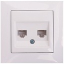 ДВОЙНАЯ КОМПЬЮТЕРНАЯ РОЗЕТКА WESA 2 X RJ45 WESA41