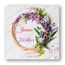 Zaproszenia ślubne Geometryczne Serca Wianki 10szt