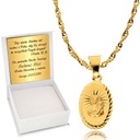Золотая цепочка-медальон 925 пробы с гравировкой для крещения и причастия