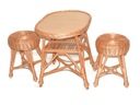 ПЛЕТЕНЫЙ КОМПЛЕКТ - 2 ТАБЮРА + ОВАЛЬНЫЙ СТОЛ