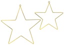 METALOWE OZDOBA ZAWIESZKI GWIAZDY ZŁOTE-2 SZT-3060