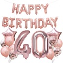 Набор цифр из розового золота BALLOONS для конфетти к 40-летию P5