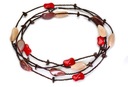 Ожерелье Kiara Удлиненное богемное коричневое бежевое красное красочное модное